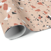 Modernes rosa Terrazzo-Druckmuster Geschenkpapier (Rolleneckpunkt)