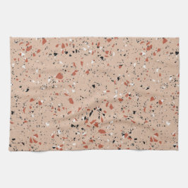 Modernes rosa Terrazzo-Druckmuster Geschirrtuch