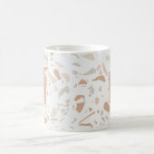 Modernes rosa Terrazzo-Marmormonogramm Kaffeetasse (Mittel)