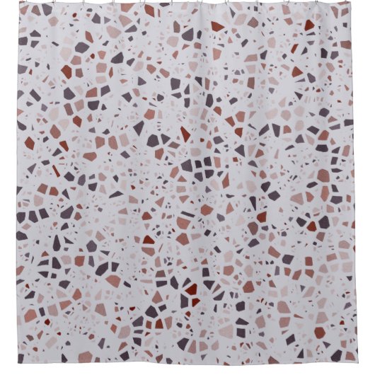 Modernes rosa Terrazzo-Marmormuster Duschvorhang (Vorderseite)