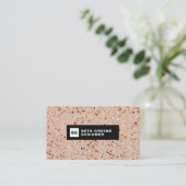 Modernes rosa Terrazzo Marmormuster Visitenkarte (Stehend Vorderseite)
