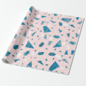 Modernes Rosa Terrazzo-Mosaik Geschenkpapier (Ungerollt)