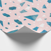 Modernes Rosa Terrazzo-Mosaik Geschenkpapier (Ecke)