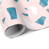 Modernes Rosa Terrazzo-Mosaik Geschenkpapier (Rolleneckpunkt)