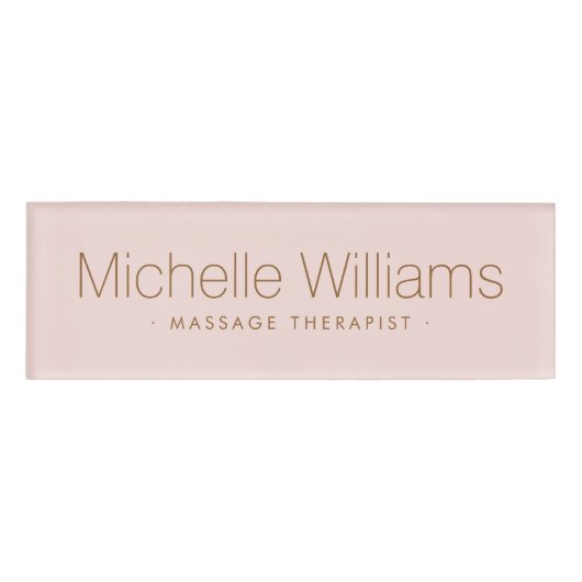 Modernes Rosa-Trendsetter minimalistisch Namenschild (Vorderseite)