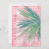 Modernes rosa tropisches Party mit Palmenblumen Sw Einladung (Rückseite)