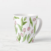 Modernes rosa Tulip-Muster Milchtasse (Rechte Ecke)