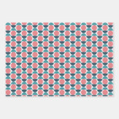 Modernes Rosa und Aquamarin auf weißen geometrisch Geschenkpapier Set (Vorderseite 2)