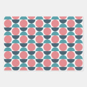 Modernes Rosa und Aquamarin auf weißen geometrisch Geschenkpapier Set (Vorderseite)