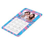 Modernes rosa und blaues Abstraktes Muster Monogra Magnet (Linke Seite)