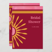 Modernes Rosa und Brown-Brautparty-Einladung Einladung (Vorne/Hinten)