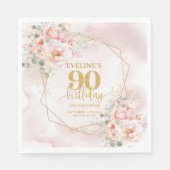 Modernes Rosa und Gold aus dem 90. Serviette (Vorderseite)