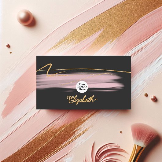 Modernes Rosa und Gold Elegantes Branding für Unte Visitenkarte