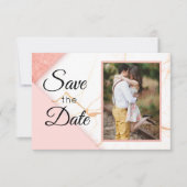 Modernes Rosa- und Gold-Glitzer Save The Date (Vorderseite)