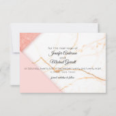 Modernes Rosa- und Gold-Glitzer Save The Date (Rückseite)