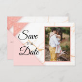 Modernes Rosa- und Gold-Glitzer Save The Date (Vorne/Hinten)