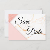 Modernes Rosa- und Gold-Glitzer Save The Date (Vorderseite)