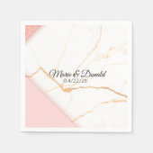 Modernes Rosa- und Gold-Glitzer Serviette (Vorderseite)