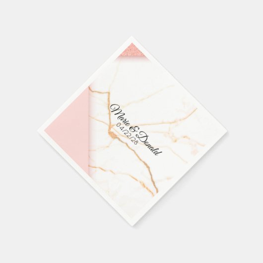Modernes Rosa- und Gold-Glitzer Serviette (Ecke)