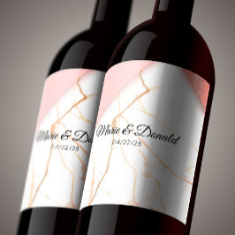 Modernes Rosa- und Gold-Glitzer Weinetikett