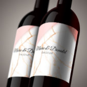 Modernes Rosa- und Gold-Glitzer Weinetikett