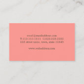 Modernes Rosa und Gold Visitenkarte (Rückseite)