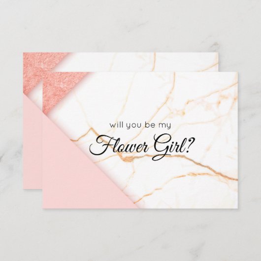 Modernes Rosa und Gold werden Sie mein Blumenmädch (Vorne/Hinten)