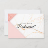 Modernes Rosa und Gold werden Sie meine Brautjungf (Vorderseite)