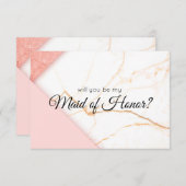 Modernes Rosa und Gold werden Sie meine Trauzeugin (Vorne/Hinten)