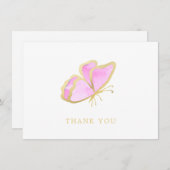 Modernes Rosa- und Goldbarmherzigkeit Dankeskarte (Vorne/Hinten)