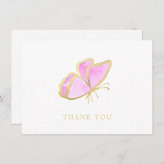Modernes Rosa- und Goldbarmherzigkeit Dankeskarte (Vorne/Hinten)