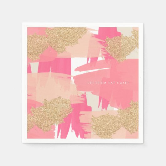 Modernes rosa und goldenes Glitzer Abstraktes Must Serviette (Vorderseite)