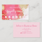 Modernes rosa und goldenes Grundstück Visitenkarte (Vorne/Hinten)