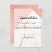Modernes Rosa- und Goldmarmor Begleitkarte (Vorne/Hinten)