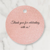 Modernes Rosa- und Goldmarmor Geschenkanhänger (Rückseite)