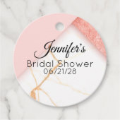 Modernes Rosa- und Goldmarmor Geschenkanhänger (Vorderseite)