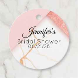 Modernes Rosa- und Goldmarmor Geschenkanhänger