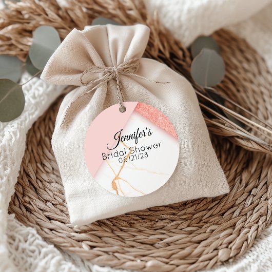 Modernes Rosa- und Goldmarmor Geschenkanhänger