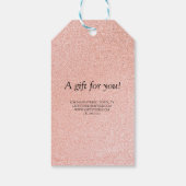 Modernes Rosa- und Goldmarmor Geschenkanhänger (Rückseite)