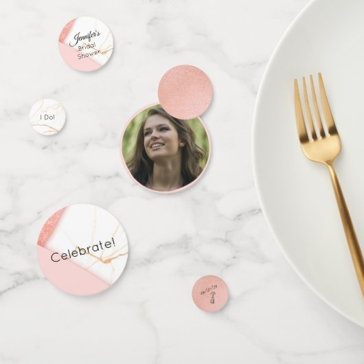 Modernes Rosa- und Goldmarmor Konfetti (Gruppe)