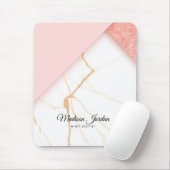 Modernes Rosa- und Goldmarmor Mousepad (Mit Mouse)