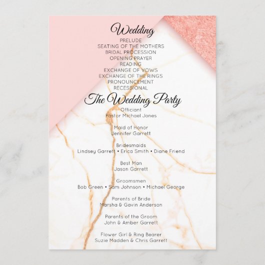 Modernes Rosa- und Goldmarmor Programm (Rückseite)