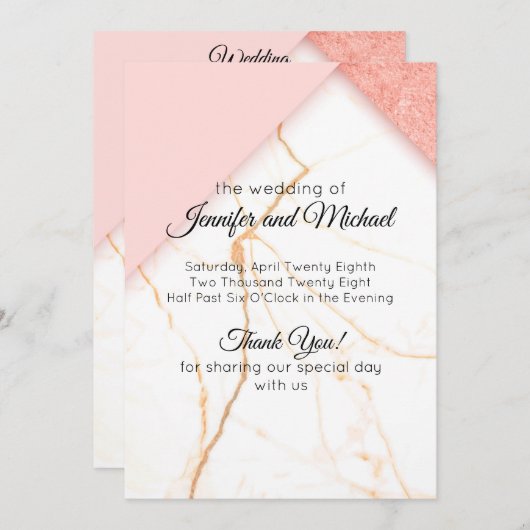 Modernes Rosa- und Goldmarmor Programm (Vorne/Hinten)