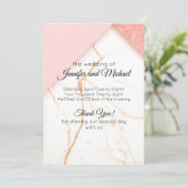 Modernes Rosa- und Goldmarmor Programm (Stehend Vorderseite)