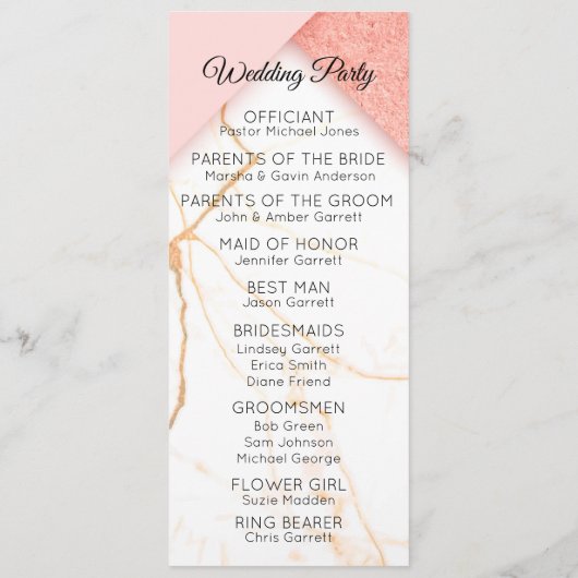 Modernes Rosa- und Goldmarmor Programm (Rückseite)