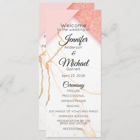 Modernes Rosa- und Goldmarmor Programm (Vorne/Hinten)