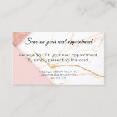 Modernes Rosa- und Goldmarmor Rabattkarte (Vorderseite)