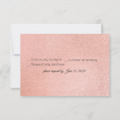 Modernes Rosa- und Goldmarmor RSVP Karte (Rückseite)