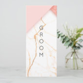 Modernes Rosa- und Goldmarmor - Signet Menükarte (Stehend Vorderseite)