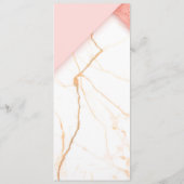 Modernes Rosa- und Goldmarmor - Signet Menükarte (Rückseite)